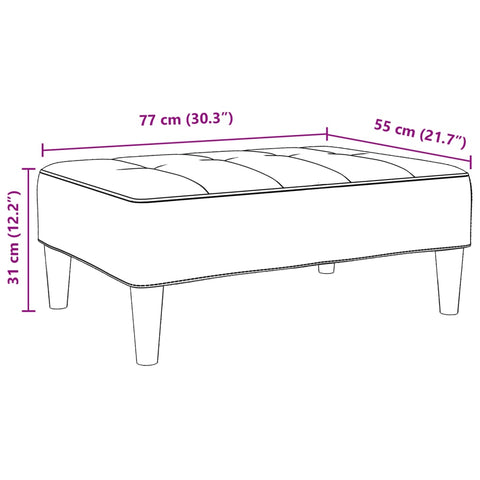 vidaXL Footstool Blue 77x55x31 cm Velvet
