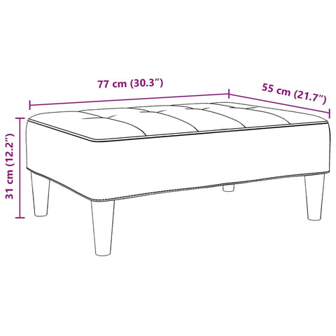 vidaXL Footstool Dark Grey 77x55x31 cm Velvet