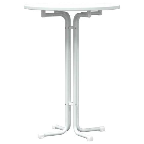 vidaXL Dining Table White Ø80x110 cm Engineered Wood and Steel