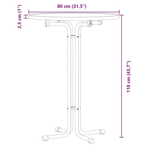 vidaXL Dining Table White Ø80x110 cm Engineered Wood and Steel