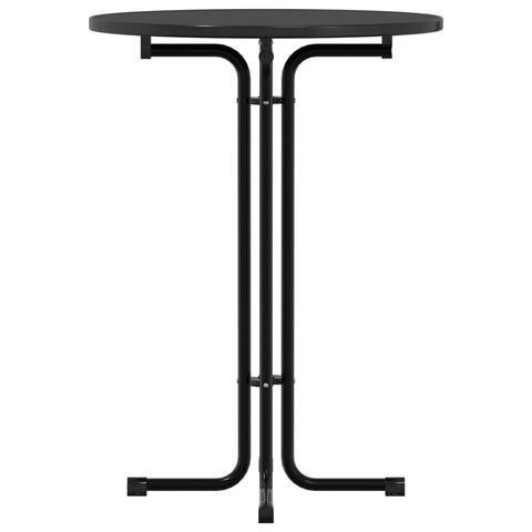vidaXL Dining Table Black Ø80x110 cm Engineered Wood and Steel