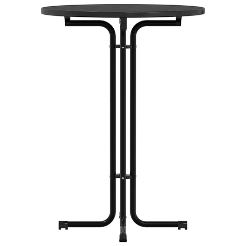 vidaXL Dining Table Black Ø80x110 cm Engineered Wood and Steel