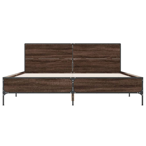 vidaXL Bed Frame without Mattress Brown Oak 140x200 cm