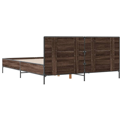 vidaXL Bed Frame without Mattress Brown Oak 140x200 cm