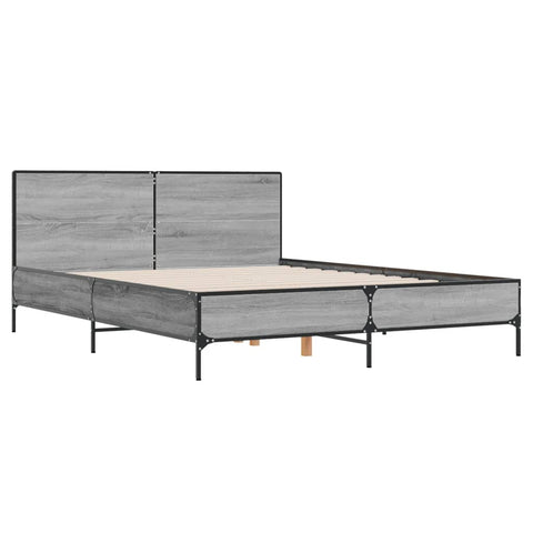 vidaXL Bed Frame without Mattress Grey Sonoma 150x200 cm King Size