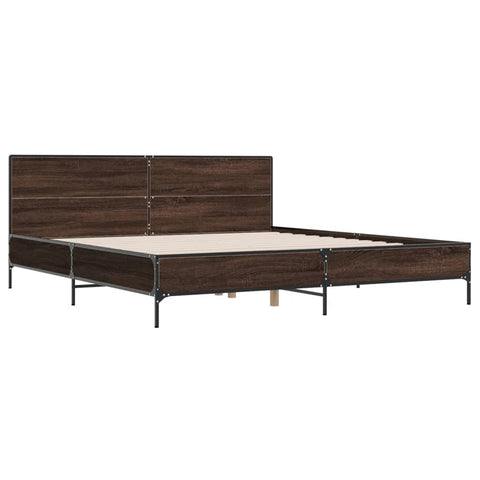 vidaXL Bed Frame without Mattress Brown Oak 180x200 cm Super King
