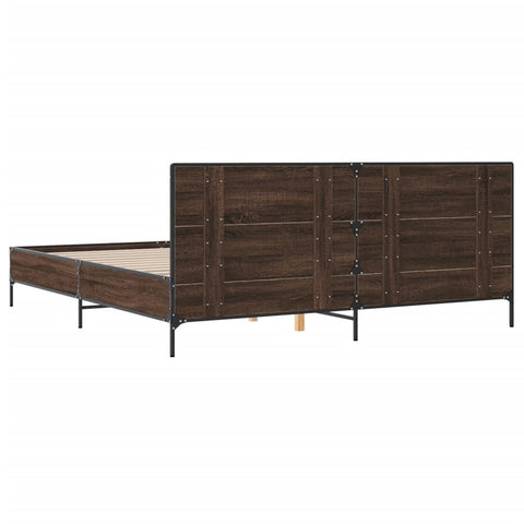 vidaXL Bed Frame without Mattress Brown Oak 180x200 cm Super King