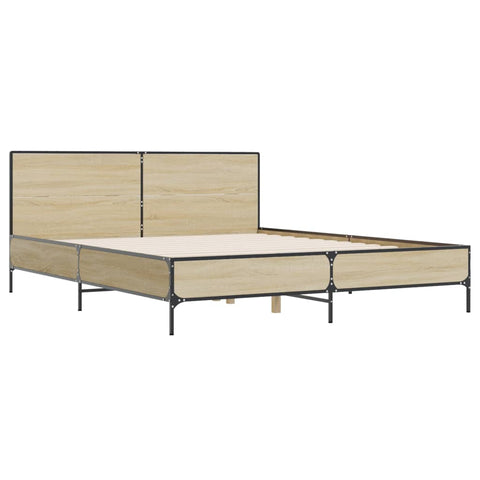 vidaXL Bed Frame without Mattress Sonoma Oak 120x190 cm Small Double
