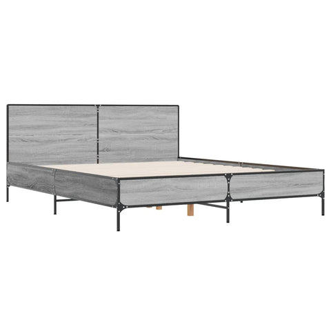 vidaXL Bed Frame without Mattress Grey Sonoma 120x190 cm Small Double