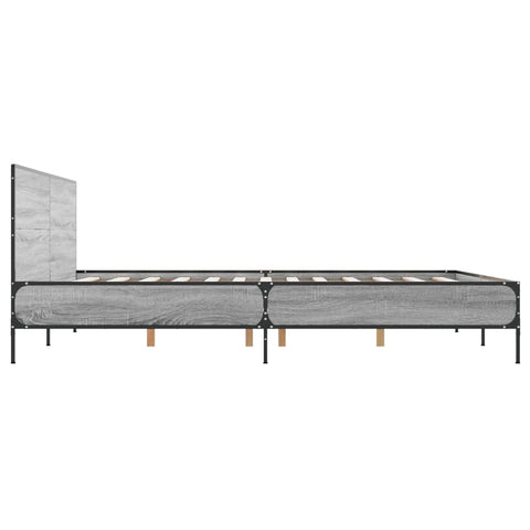 vidaXL Bed Frame without Mattress Grey Sonoma 135x190 cm Double