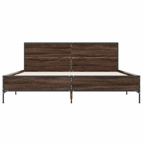 vidaXL Bed Frame without Mattress Brown Oak 135x190 cm Double