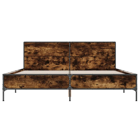 vidaXL Bed Frame without Mattress Smoked Oak 140x190 cm