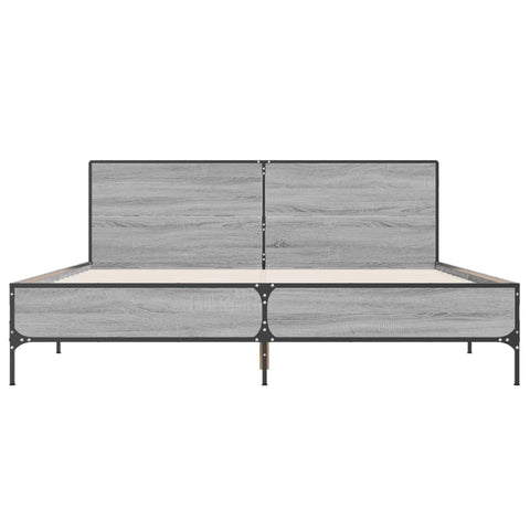 vidaXL Bed Frame without Mattress Grey Sonoma 140x190 cm