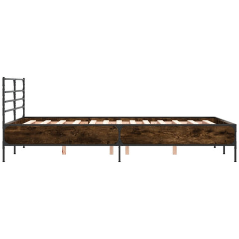 vidaXL Bed Frame without Mattress Smoked Oak 120x200 cm
