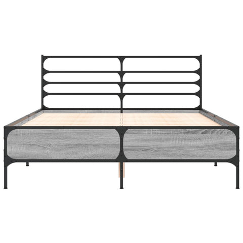 vidaXL Bed Frame without Mattress Grey Sonoma 140x200 cm