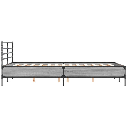 vidaXL Bed Frame without Mattress Grey Sonoma 140x200 cm