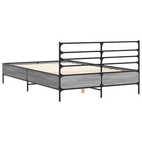 vidaXL Bed Frame without Mattress Grey Sonoma 140x200 cm