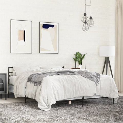vidaXL Bed Frame without Mattress Grey Sonoma 140x200 cm