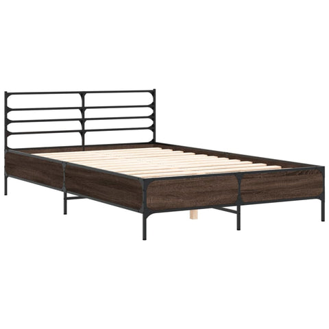 vidaXL Bed Frame without Mattress Brown Oak 140x200 cm