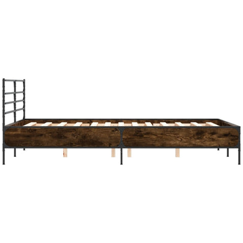 vidaXL Bed Frame without Mattress Brown Oak 140x200 cm