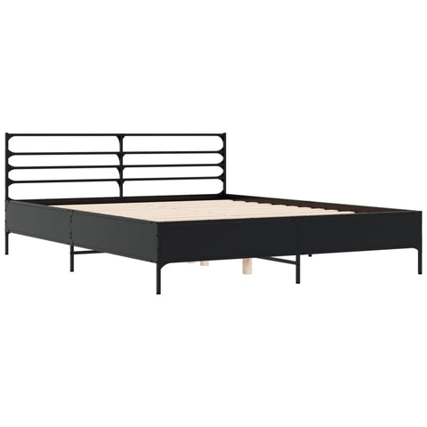vidaXL Bed Frame without Mattress Black 150x200 cm King Size
