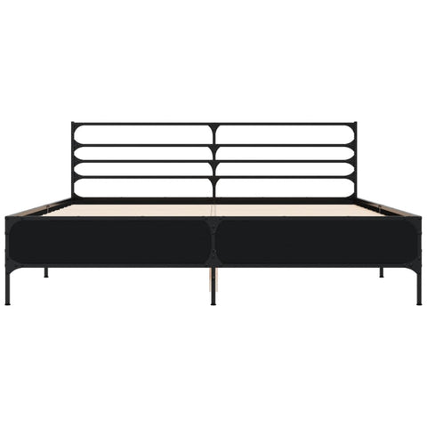 vidaXL Bed Frame without Mattress Black 150x200 cm King Size
