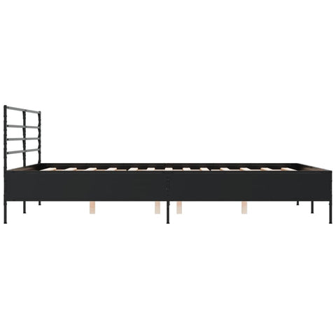 vidaXL Bed Frame without Mattress Black 150x200 cm King Size