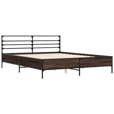 vidaXL Bed Frame without Mattress Smoked Oak 150x200 cm King Size