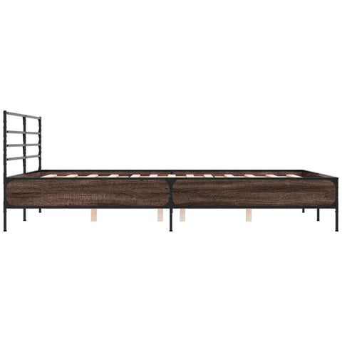 vidaXL Bed Frame without Mattress Smoked Oak 150x200 cm King Size