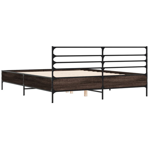 vidaXL Bed Frame without Mattress Smoked Oak 150x200 cm King Size