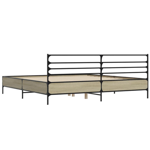 vidaXL Bed Frame without Mattress Sonoma Oak 200x200 cm