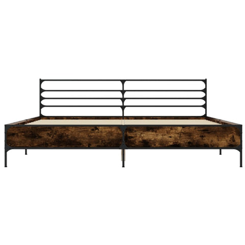 vidaXL Bed Frame without Mattress Smoked Oak 200x200 cm