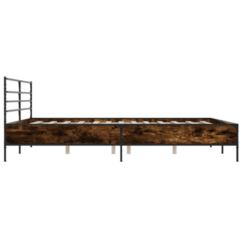 vidaXL Bed Frame without Mattress Smoked Oak 200x200 cm