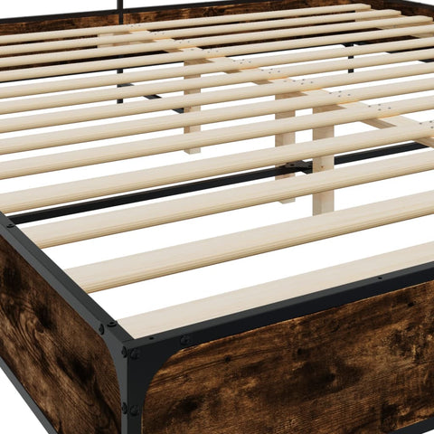 vidaXL Bed Frame without Mattress Smoked Oak 200x200 cm