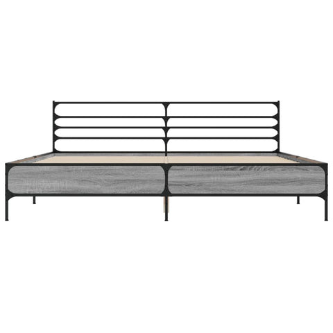 vidaXL Bed Frame without Mattress Grey Sonoma 200x200 cm