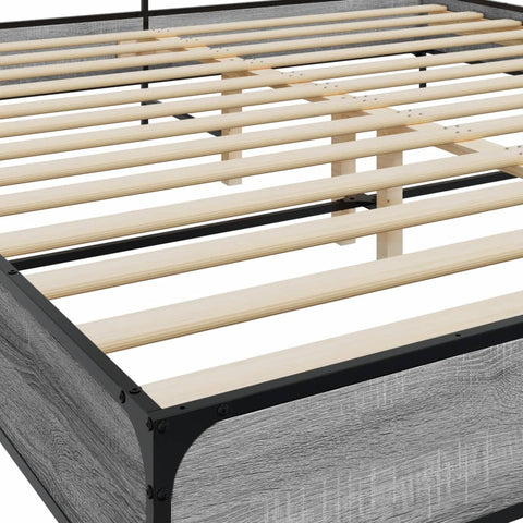 vidaXL Bed Frame without Mattress Grey Sonoma 200x200 cm