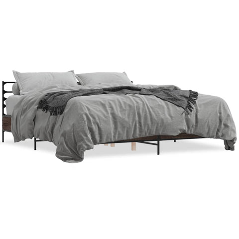 vidaXL Bed Frame without Mattress Brown Oak 200x200 cm