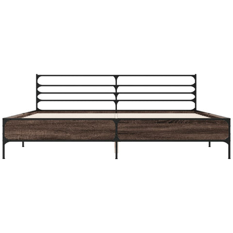 vidaXL Bed Frame without Mattress Brown Oak 200x200 cm