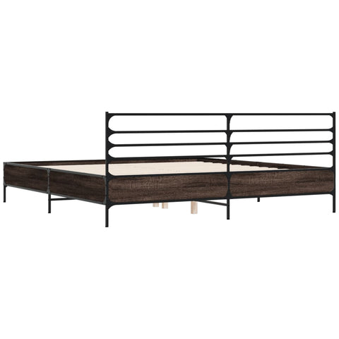 vidaXL Bed Frame without Mattress Brown Oak 200x200 cm