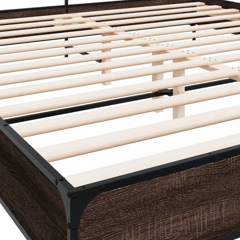 vidaXL Bed Frame without Mattress Brown Oak 200x200 cm