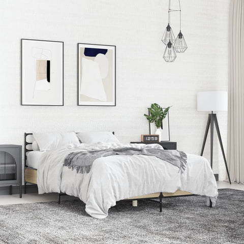 vidaXL Bed Frame without Mattress Sonoma Oak 140x190 cm