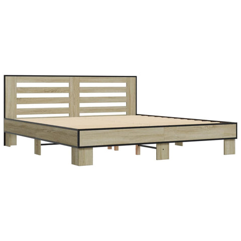 vidaXL Bed Frame without Mattress Sonoma Oak 200x200 cm