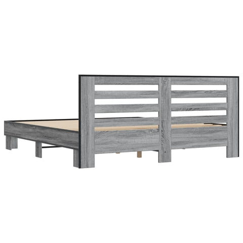 vidaXL Bed Frame without Mattress Grey Sonoma 200x200 cm