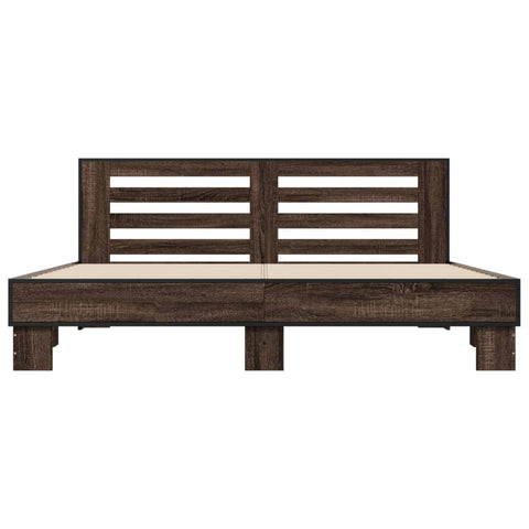 vidaXL Bed Frame without Mattress Brown Oak 200x200 cm