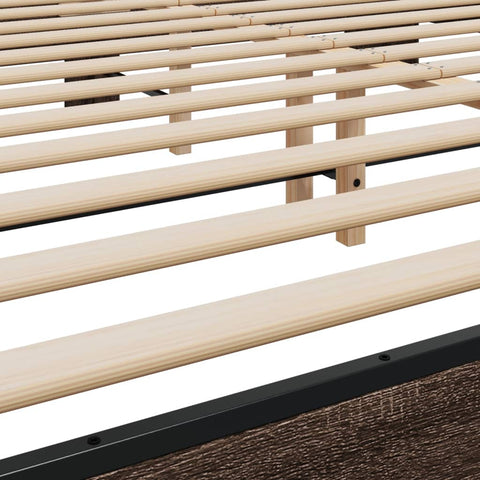 vidaXL Bed Frame without Mattress Brown Oak 200x200 cm