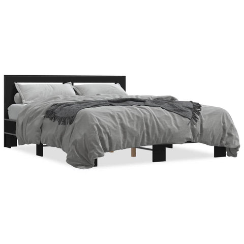 vidaXL Bed Frame without Mattress Black 150x200 cm King Size