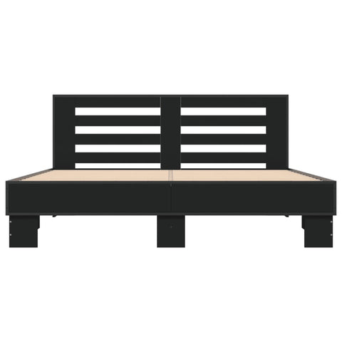 vidaXL Bed Frame without Mattress Black 150x200 cm King Size