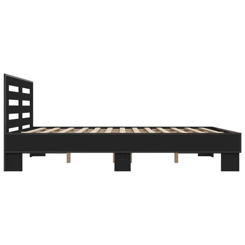 vidaXL Bed Frame without Mattress Black 150x200 cm King Size