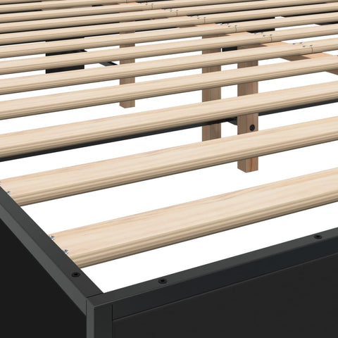 vidaXL Bed Frame without Mattress Black 150x200 cm King Size