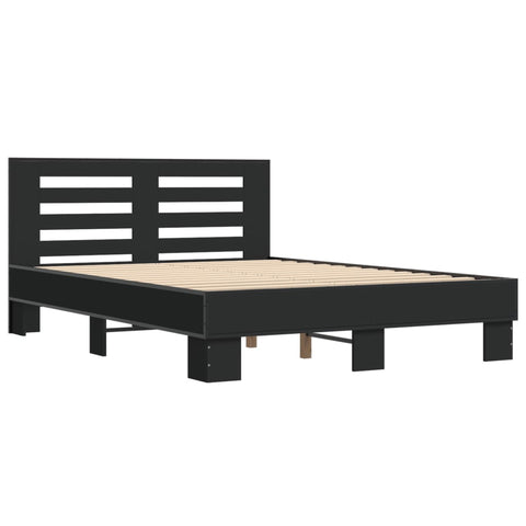 vidaXL Bed Frame without Mattress Black 140x190 cm